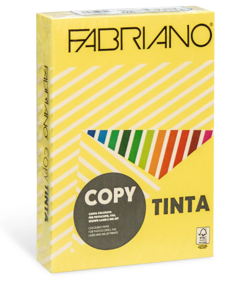 Hîrtie colorată A4 FABRIANO Tinta Cedro, 80 gr/m2, 500 foi, pastel, galben